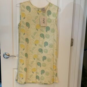 Vintage Lemon and Lime Print Sleeveless Sheath Summer Dress - Momentum Clothing